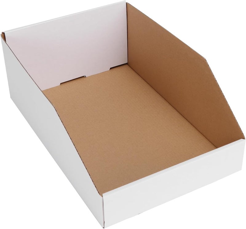 EXYGLO Cardboard Boxes, Pack of 35 Corrugated Storage Bins 12x8x4.5 inch Pantry Organizer Bins for Shelves Garage Office Organization - Image 1